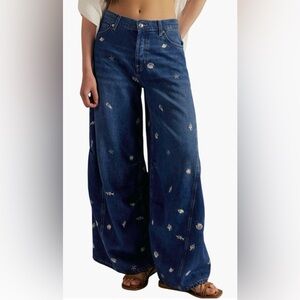 We The Free Free People Westward Demi Jean Embroidered Under the Sea Jeans